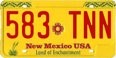 NM license plate 583TNN
