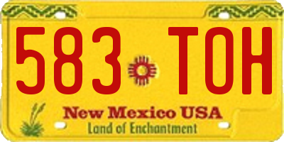 NM license plate 583TOH