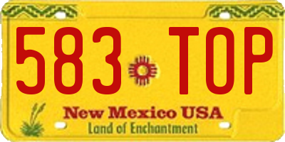 NM license plate 583TOP
