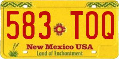 NM license plate 583TOQ
