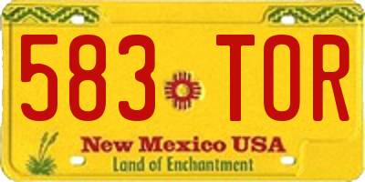 NM license plate 583TOR