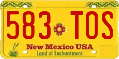 NM license plate 583TOS