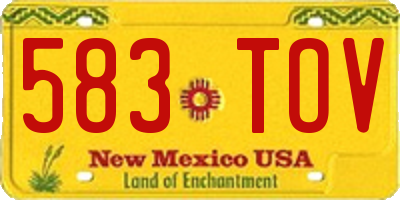 NM license plate 583TOV