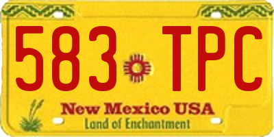 NM license plate 583TPC