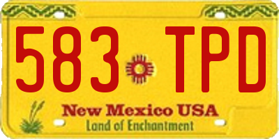 NM license plate 583TPD