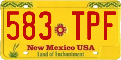 NM license plate 583TPF