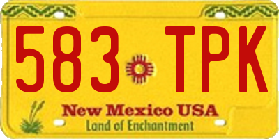 NM license plate 583TPK