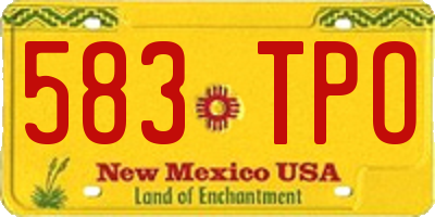 NM license plate 583TPO