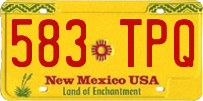 NM license plate 583TPQ