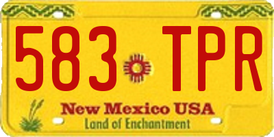 NM license plate 583TPR