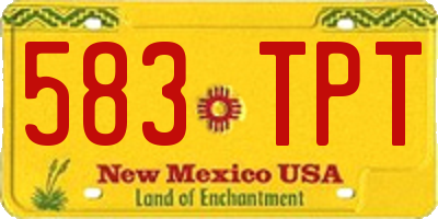 NM license plate 583TPT