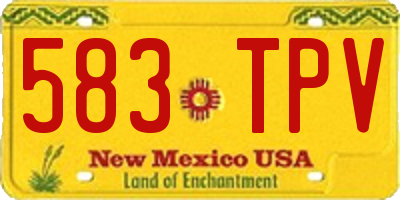 NM license plate 583TPV