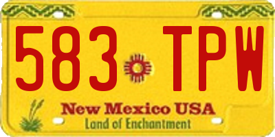 NM license plate 583TPW