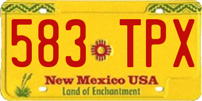NM license plate 583TPX
