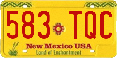 NM license plate 583TQC