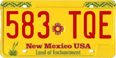 NM license plate 583TQE