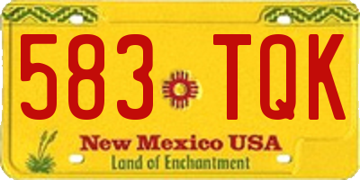 NM license plate 583TQK
