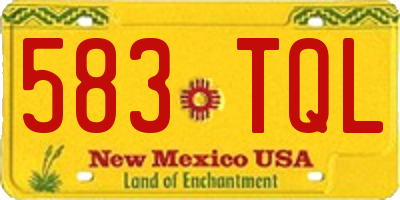 NM license plate 583TQL