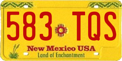NM license plate 583TQS