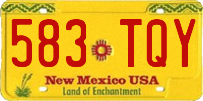 NM license plate 583TQY