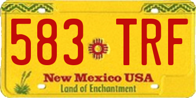 NM license plate 583TRF