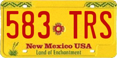 NM license plate 583TRS