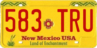 NM license plate 583TRU