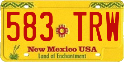 NM license plate 583TRW