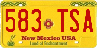 NM license plate 583TSA