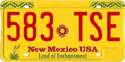 NM license plate 583TSE