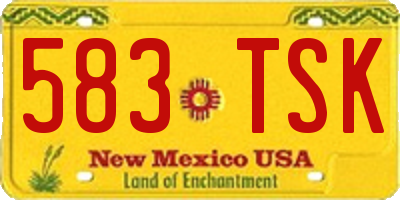 NM license plate 583TSK