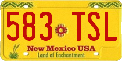NM license plate 583TSL