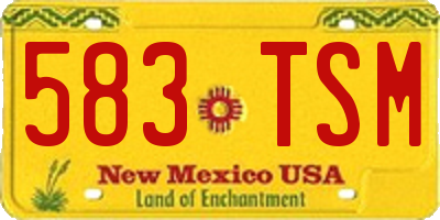 NM license plate 583TSM
