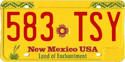 NM license plate 583TSY