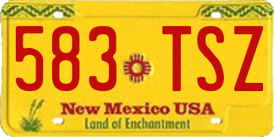 NM license plate 583TSZ