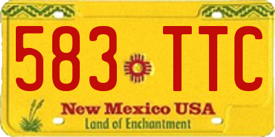 NM license plate 583TTC