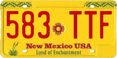 NM license plate 583TTF