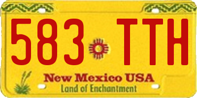 NM license plate 583TTH