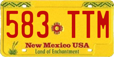 NM license plate 583TTM