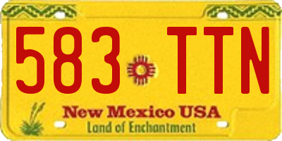 NM license plate 583TTN