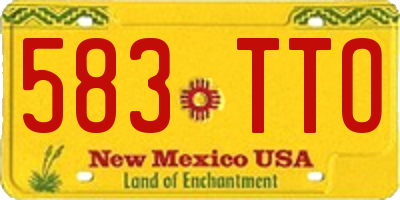 NM license plate 583TTO
