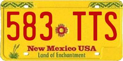 NM license plate 583TTS
