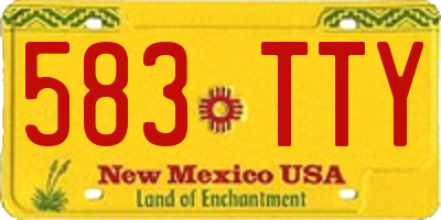 NM license plate 583TTY