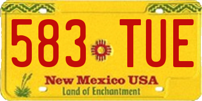 NM license plate 583TUE