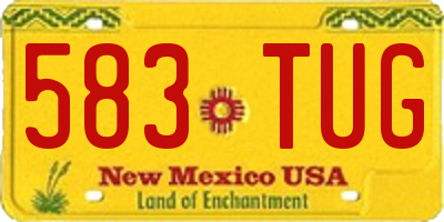 NM license plate 583TUG