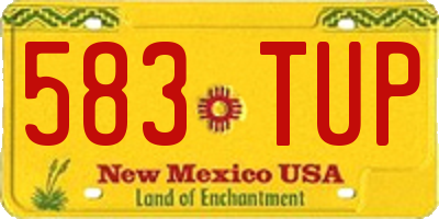 NM license plate 583TUP