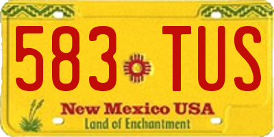 NM license plate 583TUS