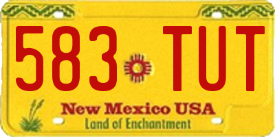 NM license plate 583TUT
