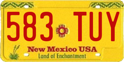 NM license plate 583TUY