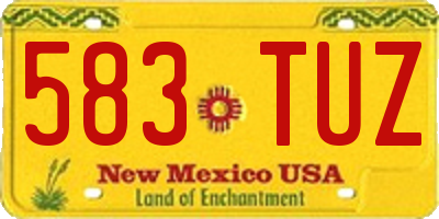 NM license plate 583TUZ